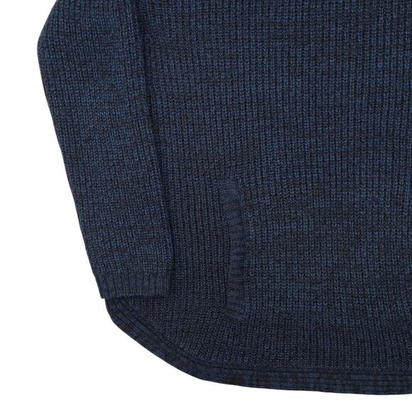 Style & Co Sweater Womens Medium Blue Cowl Neck Button Kangaroo Pocket Pullover - Picture 5 of 13